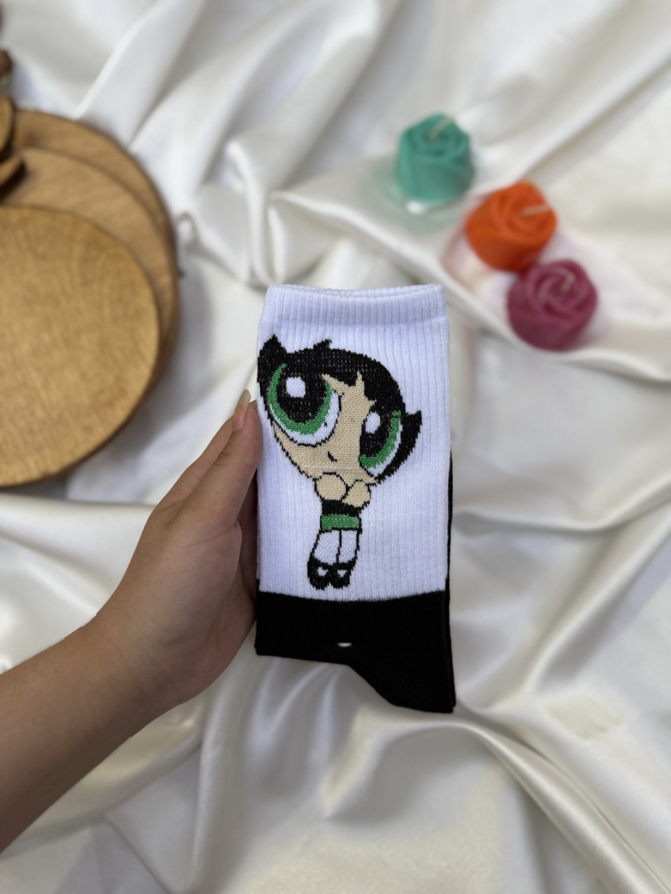 جوراب طرح دار ساق بلند باترکاف در پف پفی ها