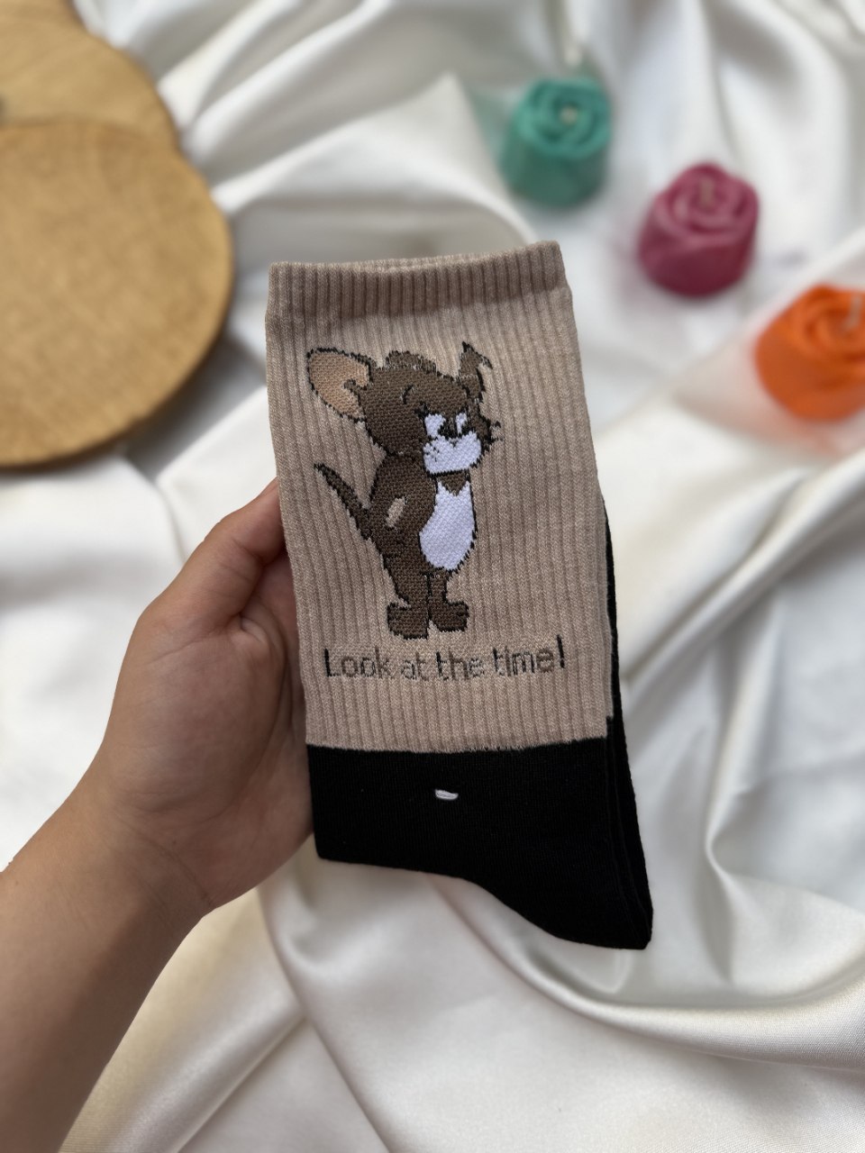 جوراب طرح دار ساق بلند جری