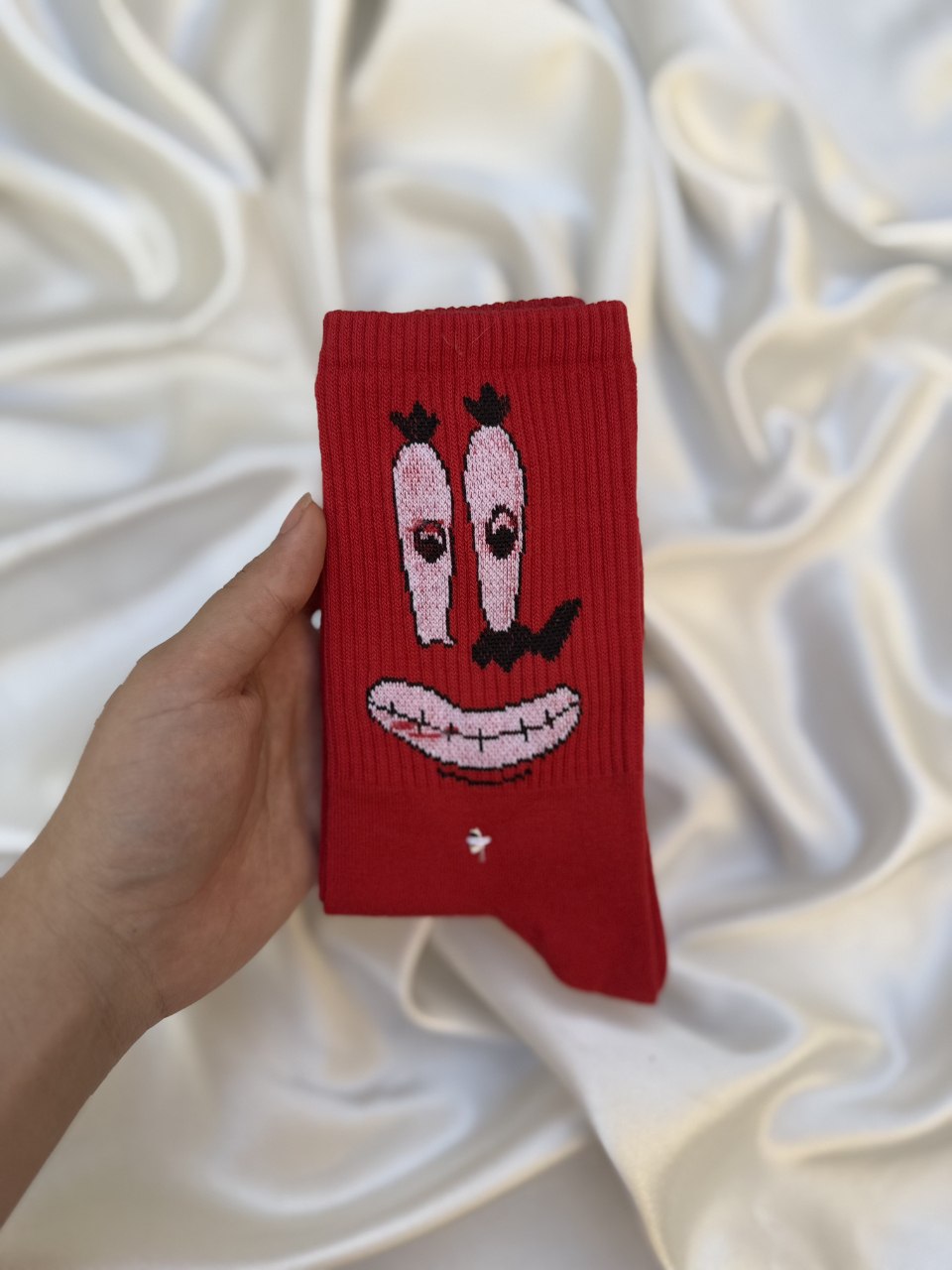 جوراب طرح دار ساق بلند آقای خرچنگ