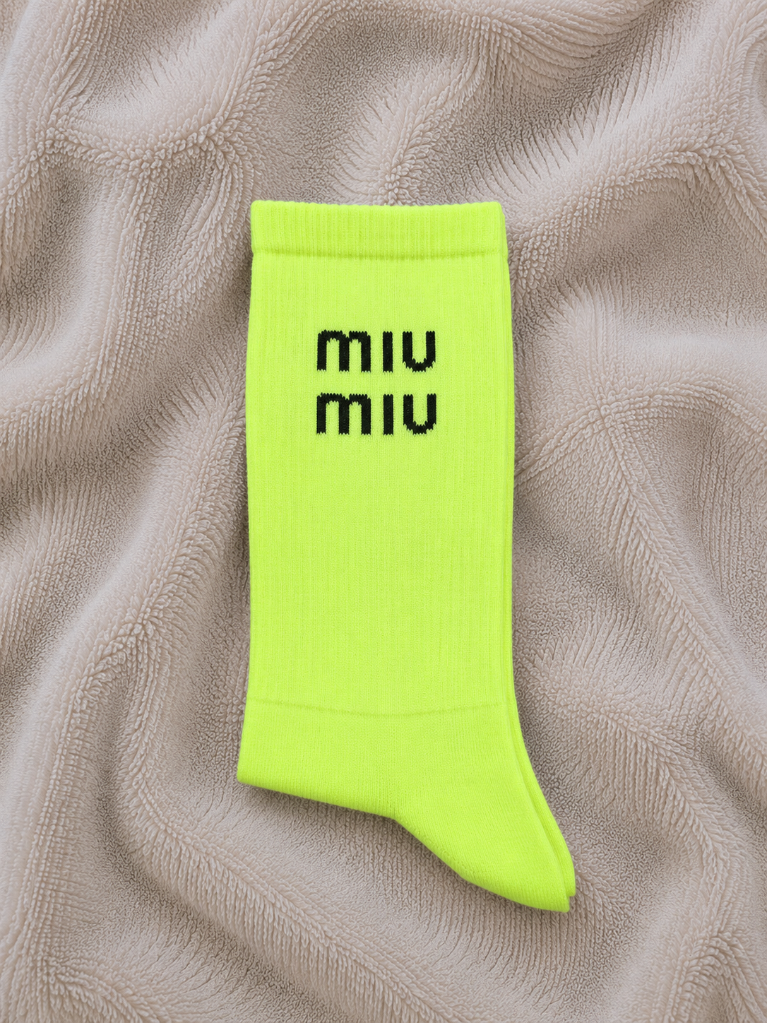 Miu Miu neon green long socks size 36 to 43