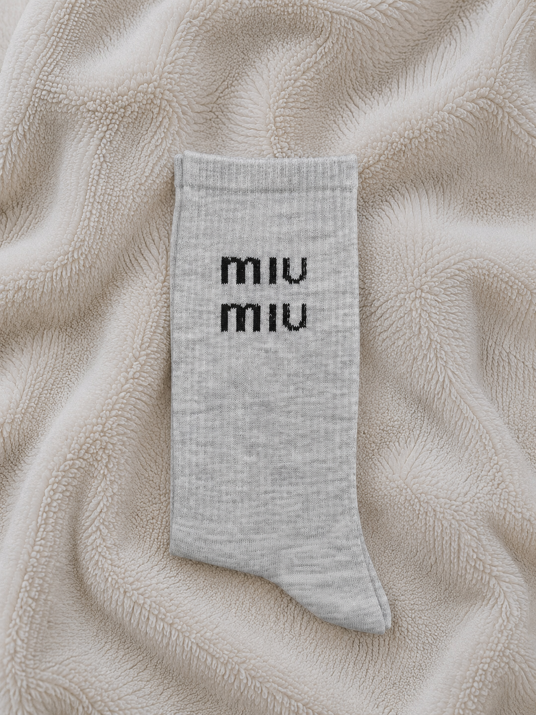 جوراب ساق بلند Miu Miu طوسی فری سایز 36 تا 43