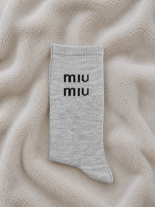جوراب ساق بلند Miu Miu طوسی فری سایز 36 تا 43